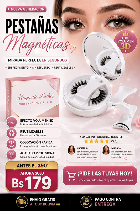 MÁS VENDIDO | ÚLTIMAS 40 UNIDADES  MagneticLash™ - Kit de Pestañas Magnéticas con Sistema de Aplicación