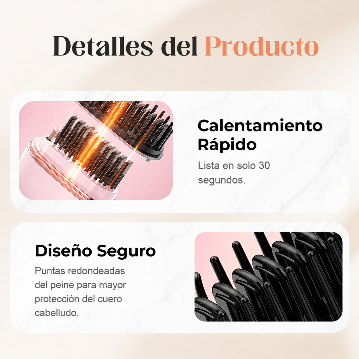 Mini peine alisador de cabello inalámbrico