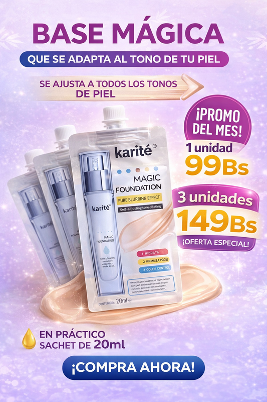 KARITE MAGIC FOUNDATION– Base Mágica que se Adapta a Tu Piel (SACHET DE 20Ml)