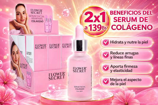 LO MÁS VENDIDO | ÚLTIMAS 35 UNIDADES 2X1 Sérum facial con colágeno Flower Secret 30 ml