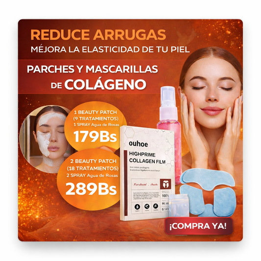 PARCHES DE COLÁGENO BEAUTY PATCH | 100% EFECTIVO+ AGUA DE ROSAS DE REGALO 60ML